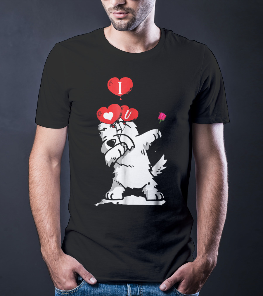 I Love U Dabbing Westie Valentine's Day T-Shirt