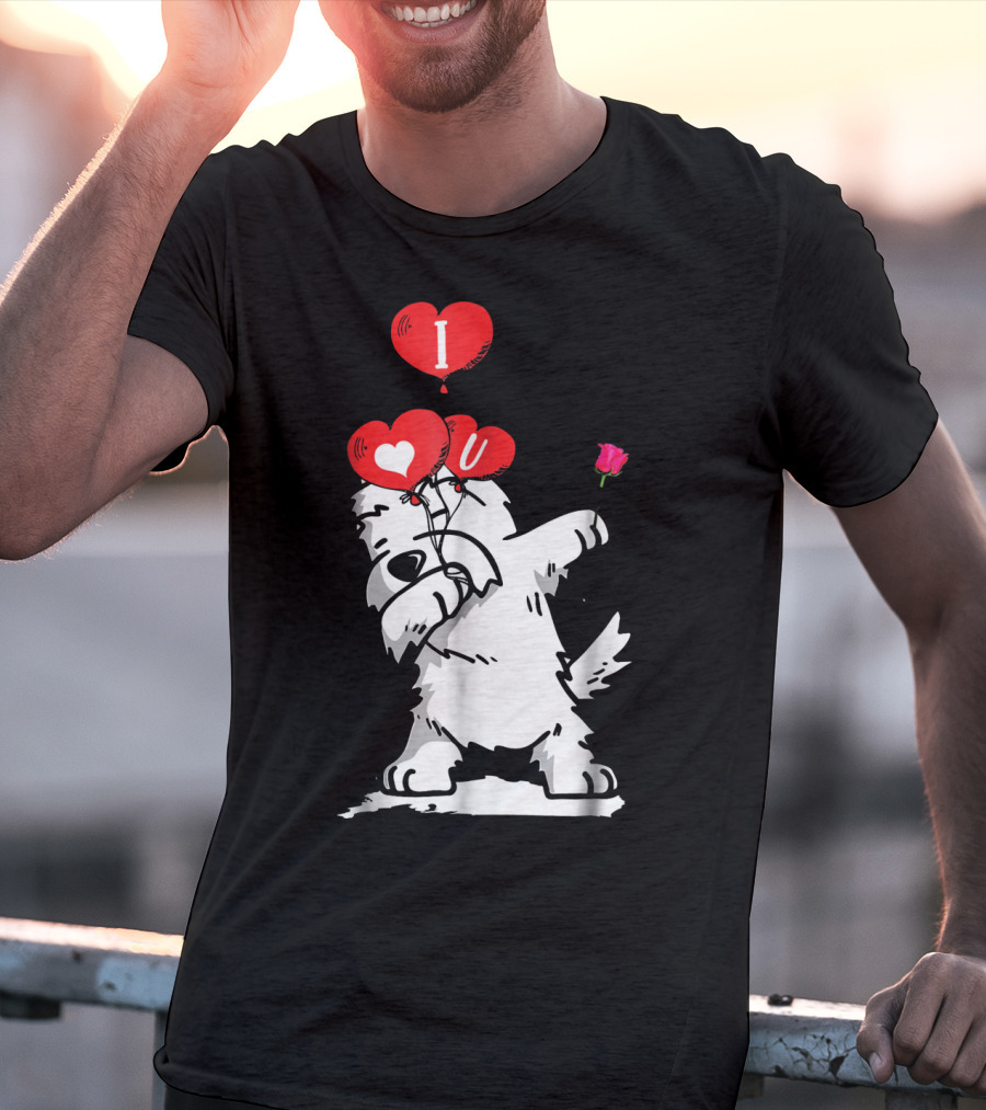 I Love U Dabbing Westie Valentine's Day T-Shirt