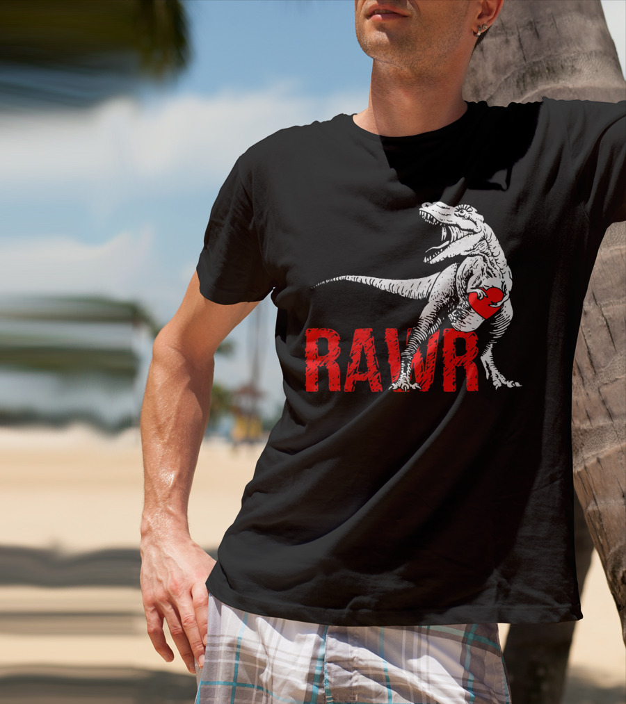 RAWR Dinosaur Valentine Heart T-Shirt