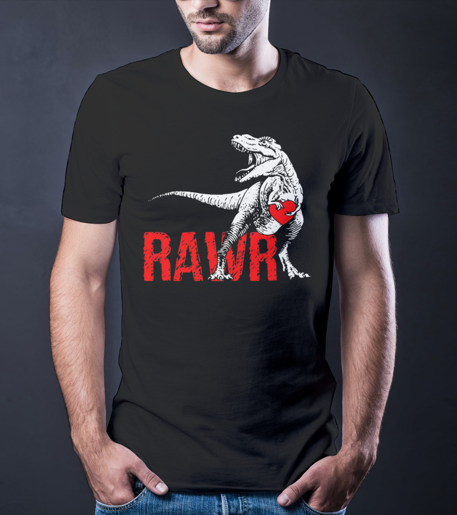 RAWR Dinosaur Valentine Heart T-Shirt