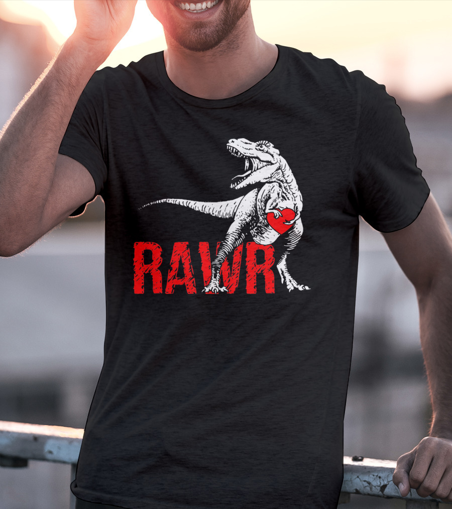 RAWR Dinosaur Valentine Heart T-Shirt