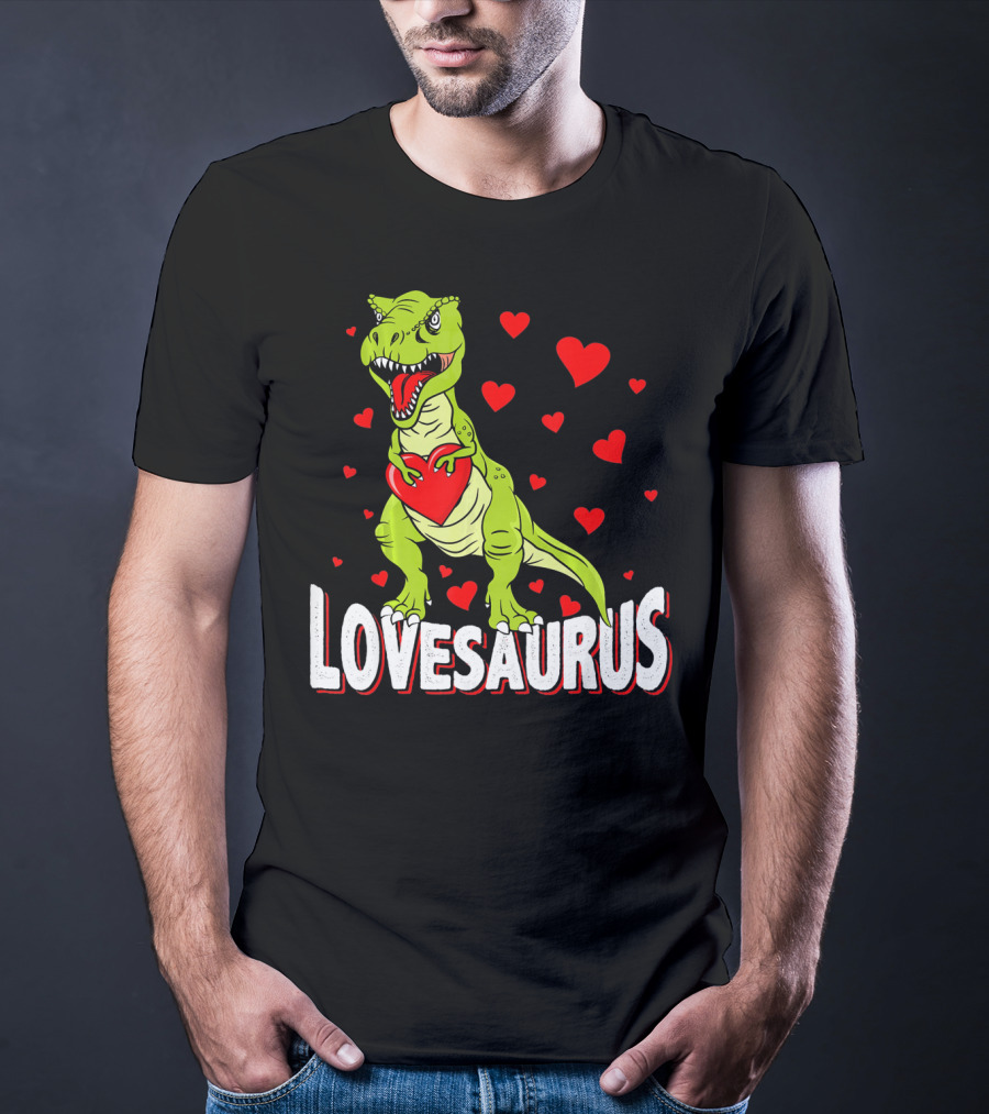Lovesaurus Dinosaur Valentine Day Hearts T-Shirt