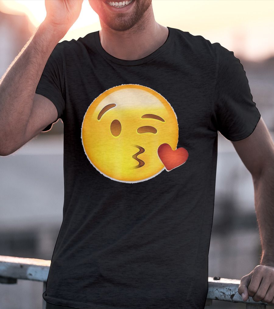 EmojiTees Blow Kiss Emoji Valentine T-Shirt