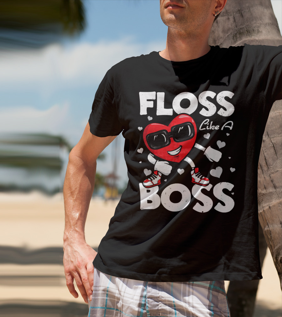 Floss Like A Boss Heart Dance Valentines T-Shirt
