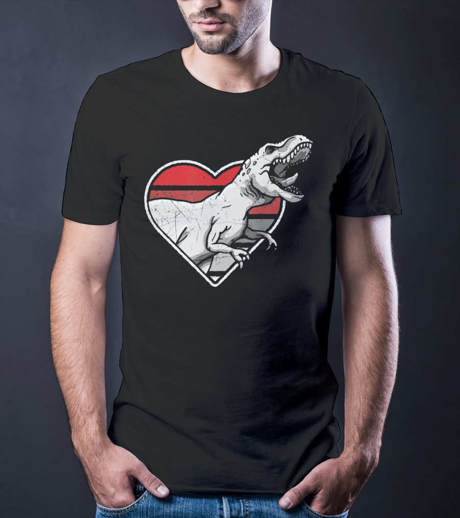 Valentine's Day Heart T-Rex Love Dinosaur Fun T-Shirt