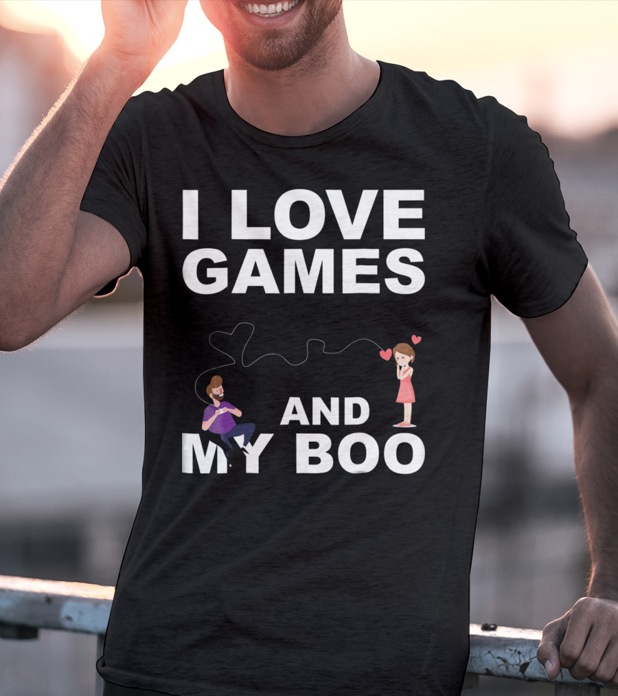 Valentines Day I Love Games And My Boo Funny T-Shirt