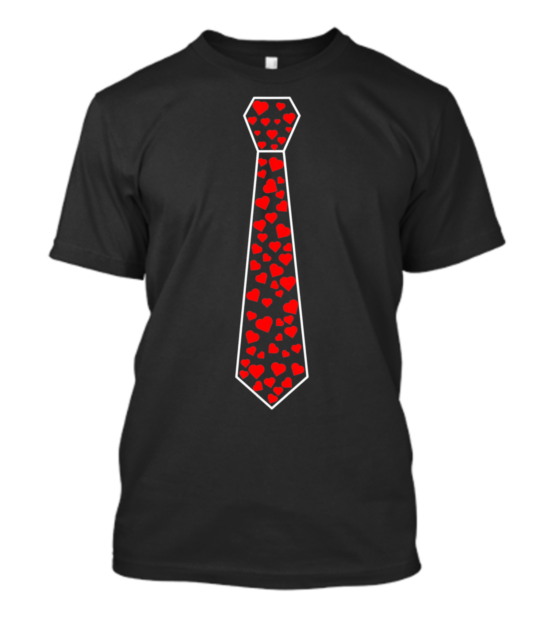 Valentine's Day Red Heart Pattern Tie T-Shirt