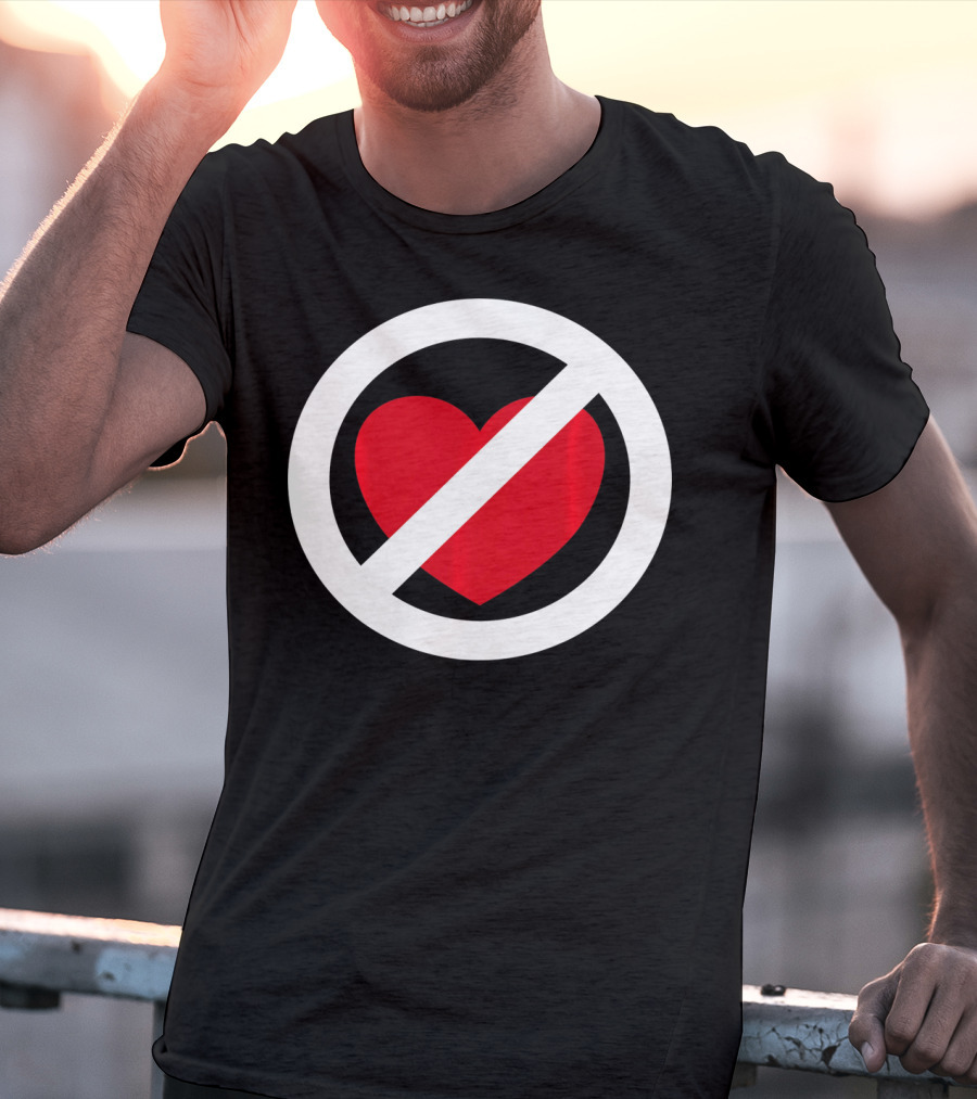 No Heart Symbol Anti Valentine Humor T-Shirt