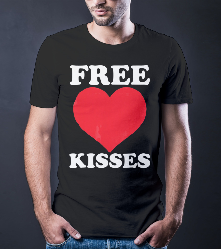 Funny Valentine's Day Free Kisses Heart T-Shirt