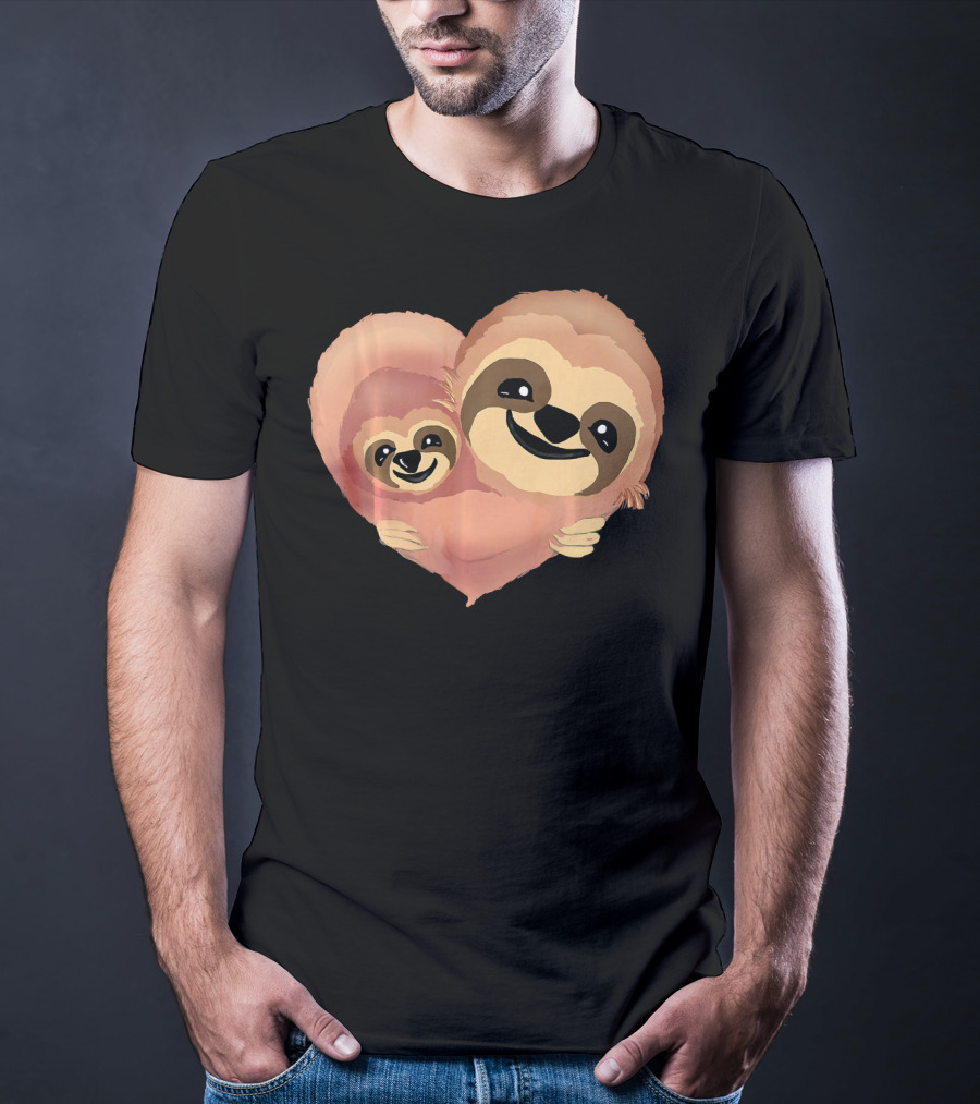 Valentine Sloth Heart Duo Love T-Shirt