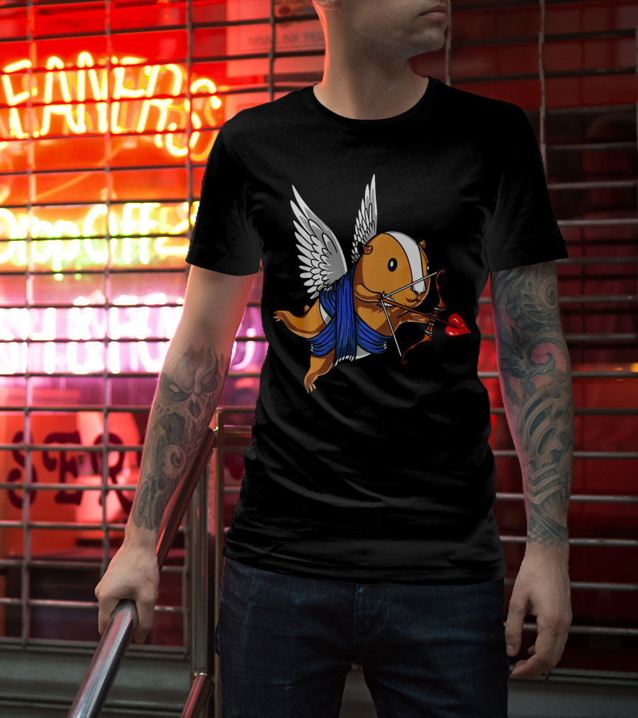 Guinea Pig Cupid Valentines Day Cute Women T-Shirt