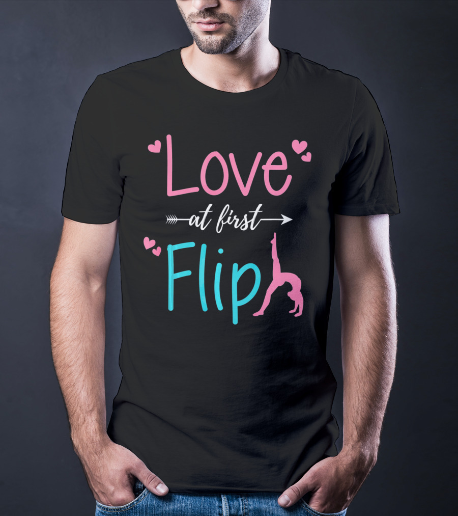 Love At First Flip Gymnastics Hearts Performance T-Shirt
