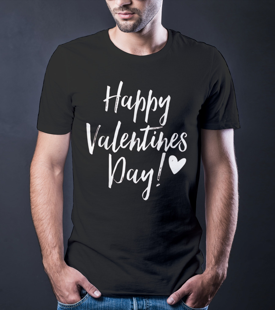 Happy Valentines Day Simple Love Adore Heart T-Shirt