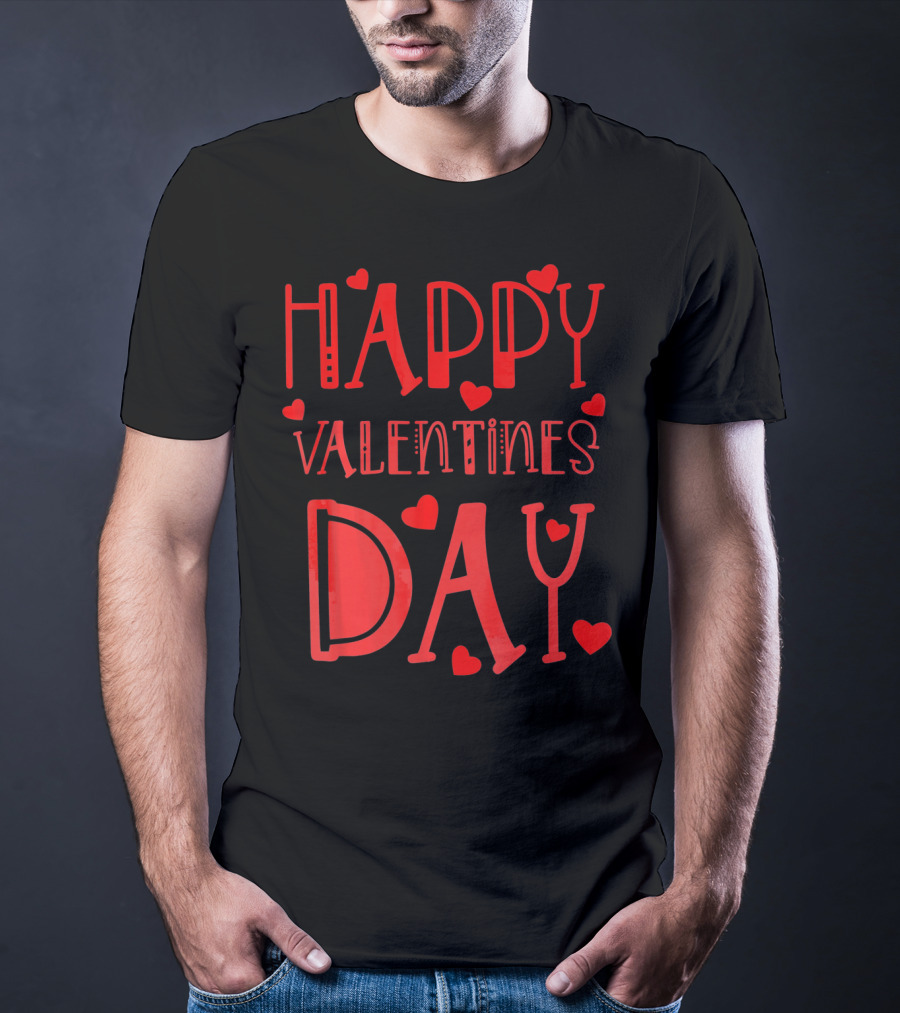 Happy Valentines Day Kids School Hearts T-Shirt