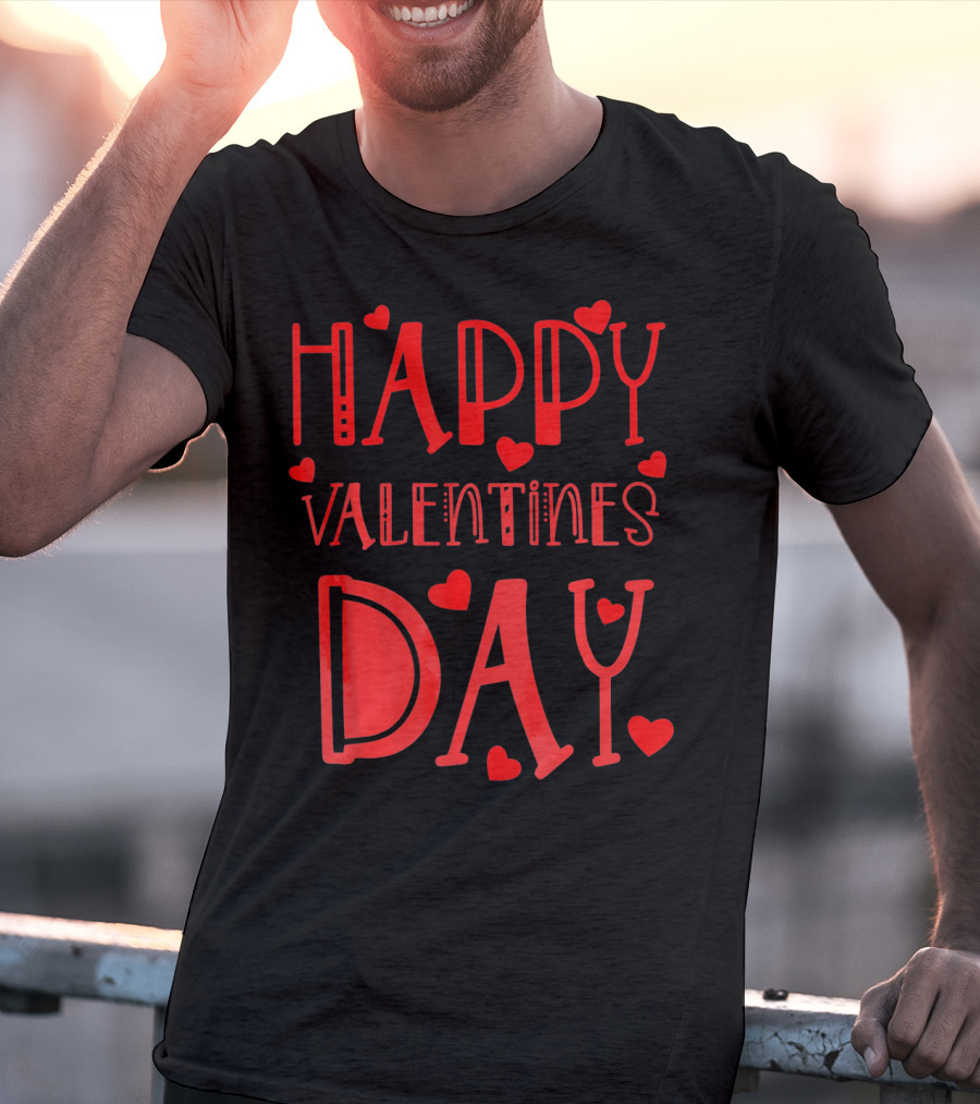 Happy Valentines Day Kids School Hearts T-Shirt