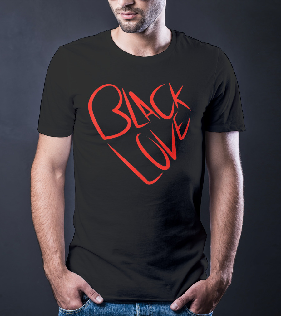 Black Love Heart Shaped Valentine’s Day T-Shirt