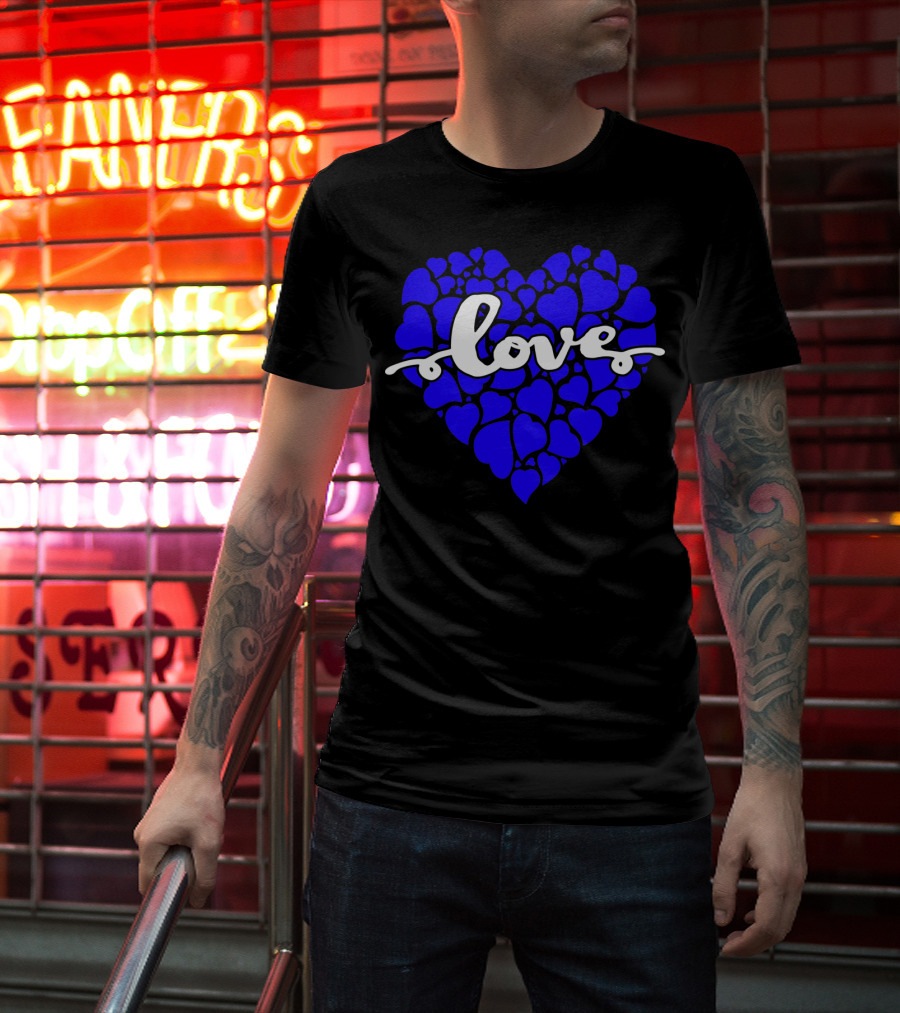 Love Heart Blue Valentines T-Shirt