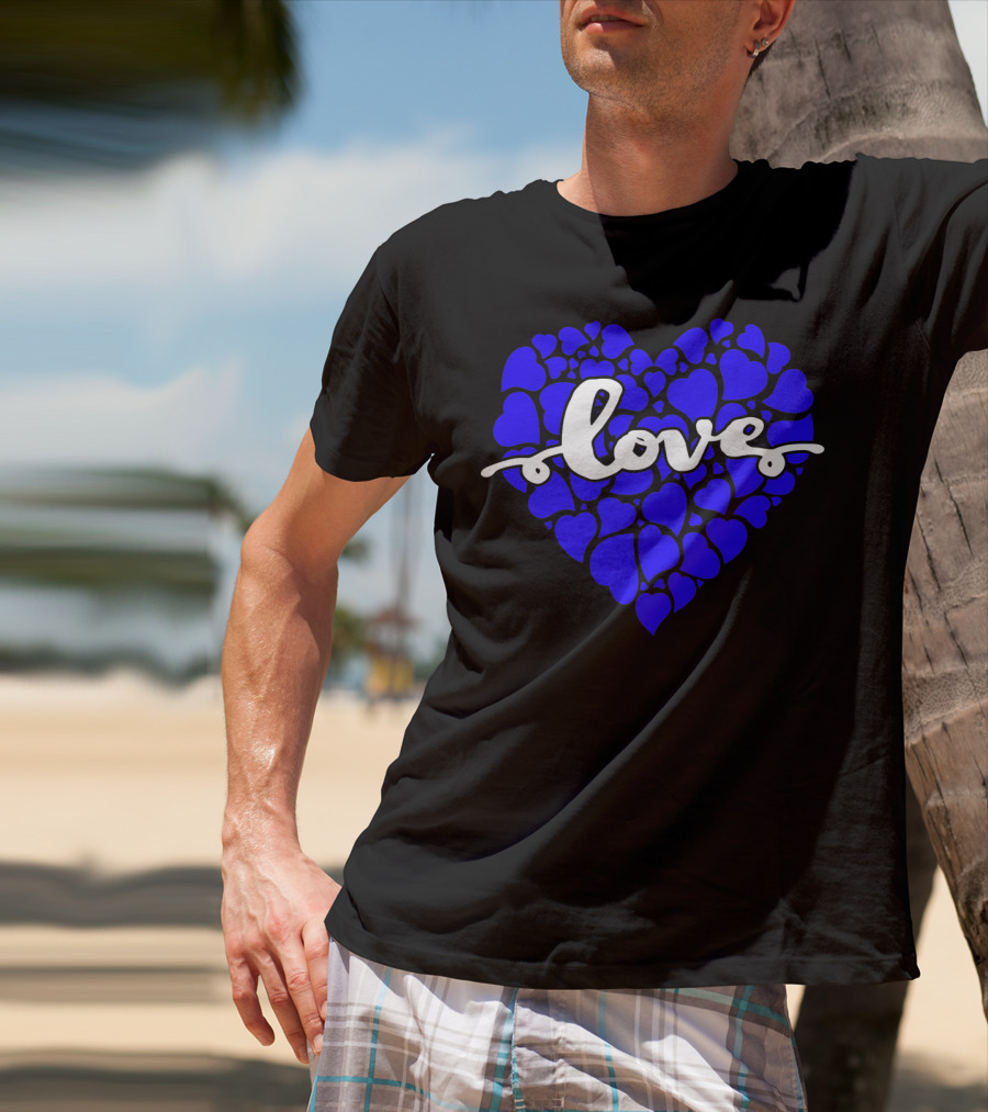 Love Heart Blue Valentines T-Shirt