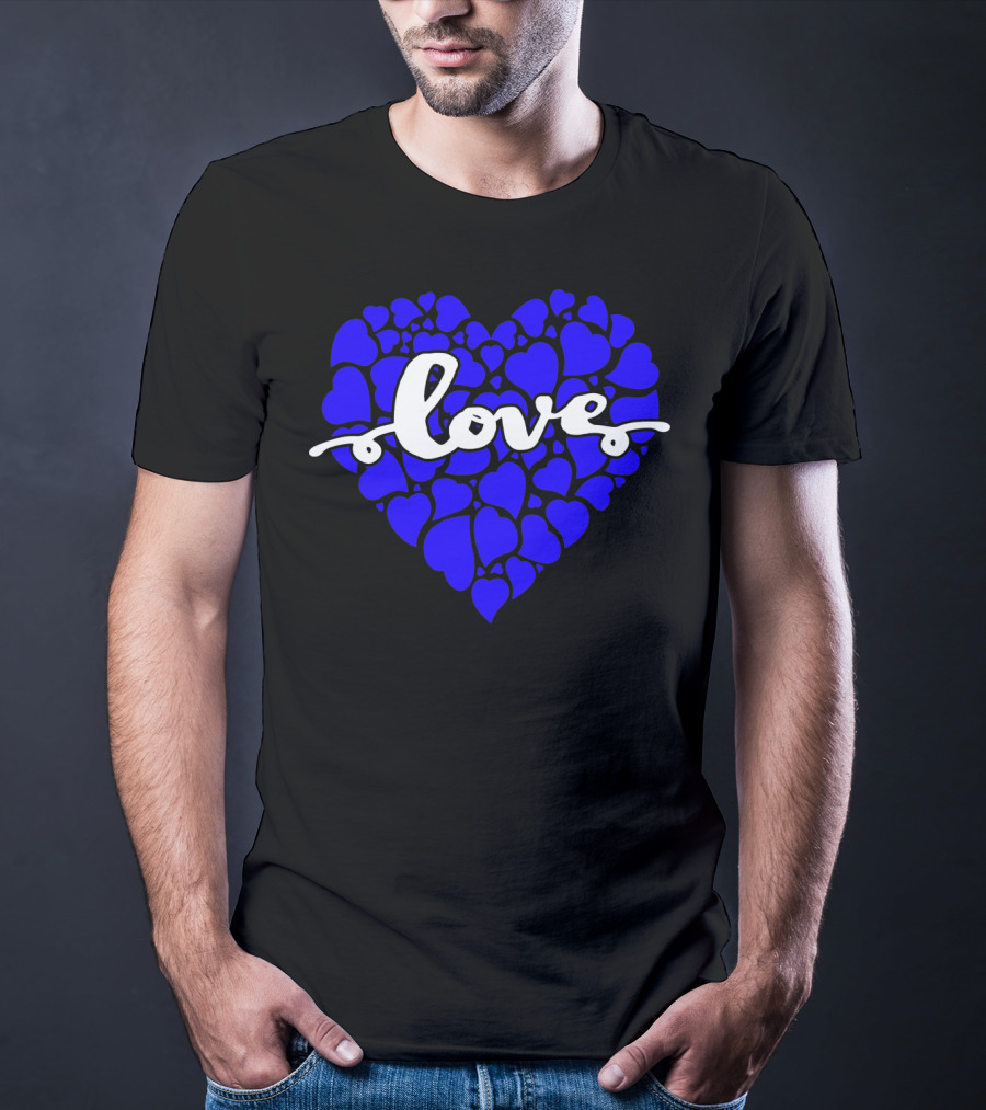 Love Heart Blue Valentines T-Shirt
