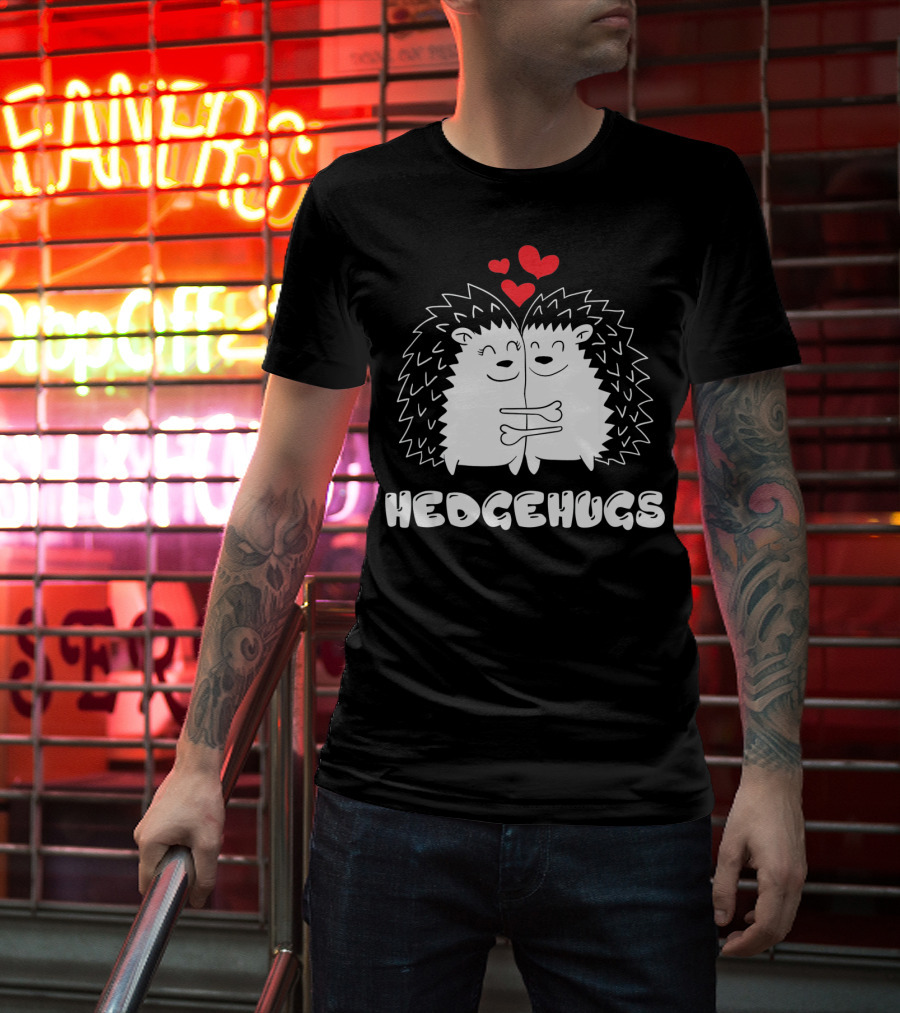 Hedgehugs Hedgehog Hugs Valentine Hearts T-Shirt