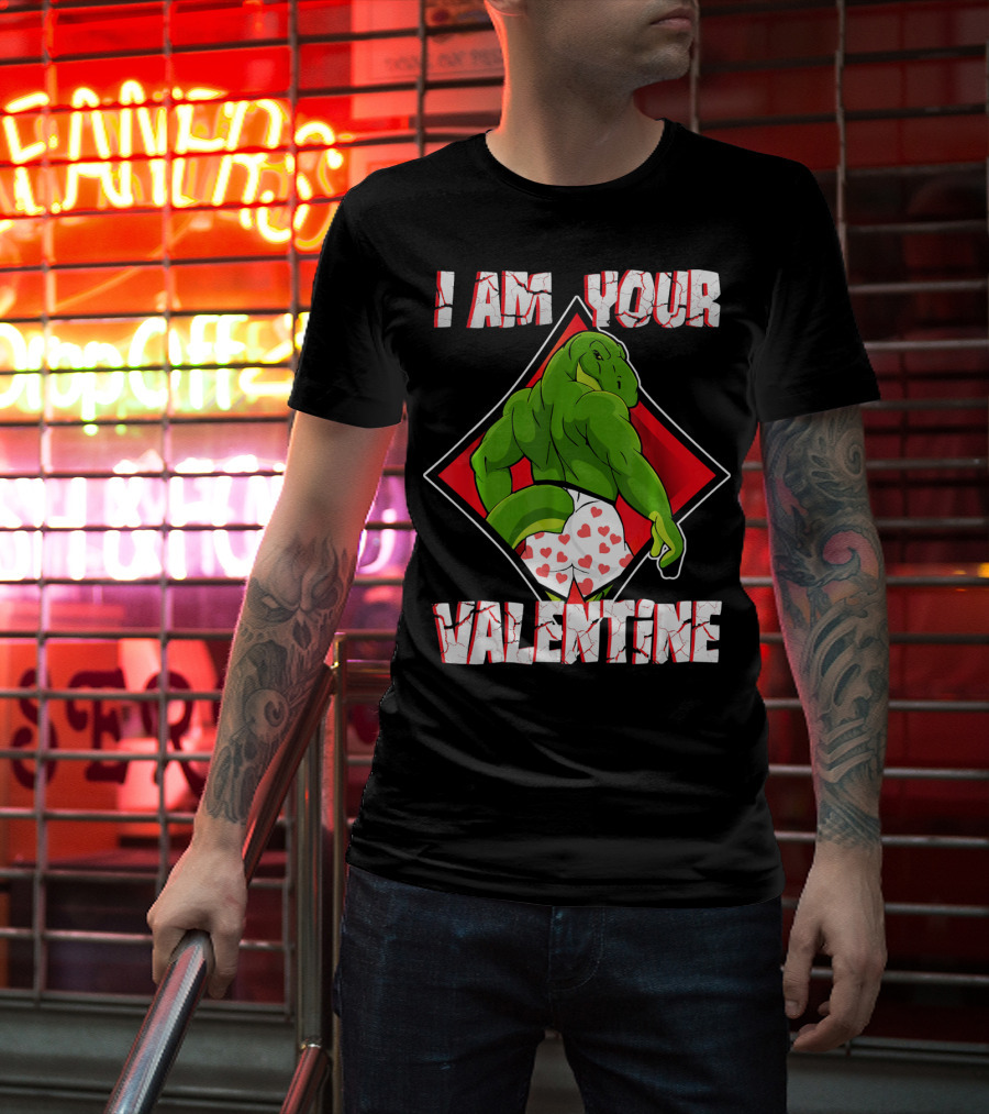 I Am Your Valentine Dinosaur With Heart Boxers T-Shirt