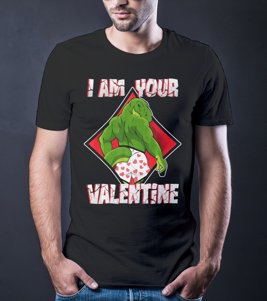 I Am Your Valentine Dinosaur With Heart Boxers T-Shirt