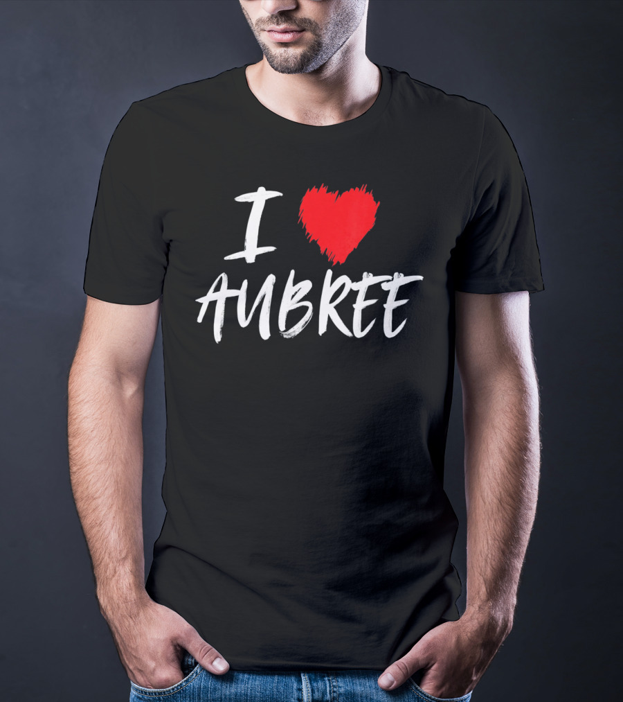 I Heart Aubree Valentine Daughter T-Shirt