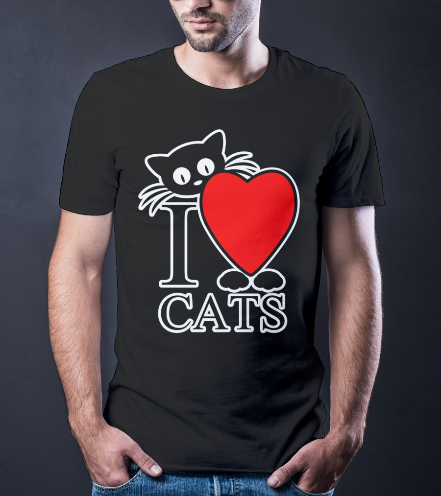 I Love Cats Valentines Day Cat Lover T-Shirt