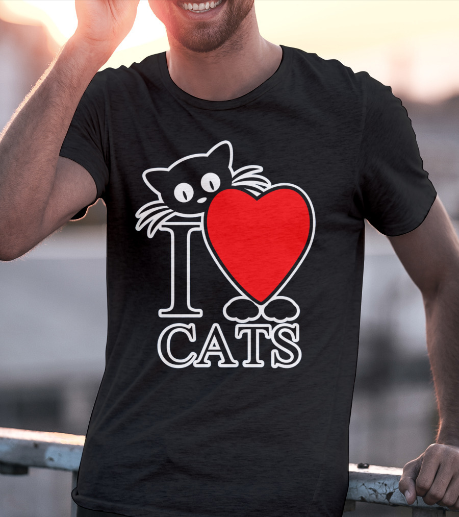 I Love Cats Valentines Day Cat Lover T-Shirt