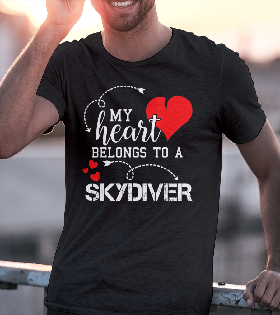 My Heart Belongs To A Skydiver T-Shirt