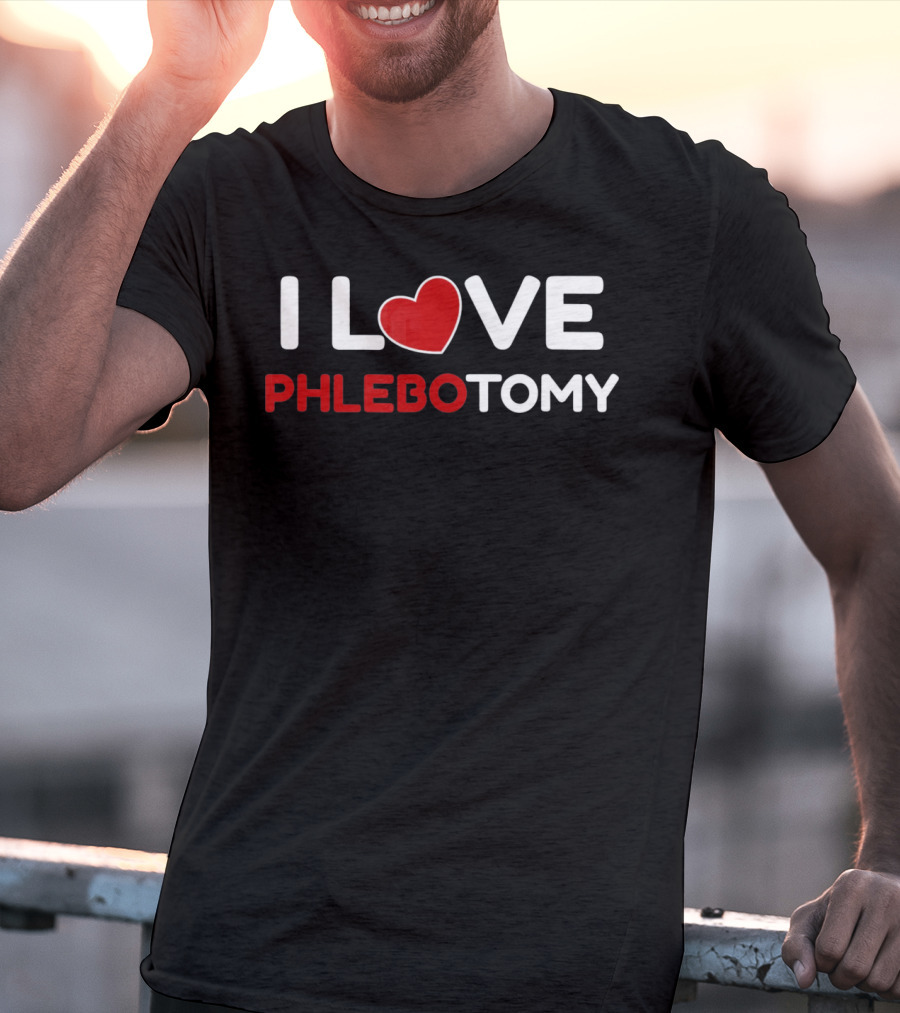 I Love Phlebotomy Red Heart Phlebotomy T-Shirt