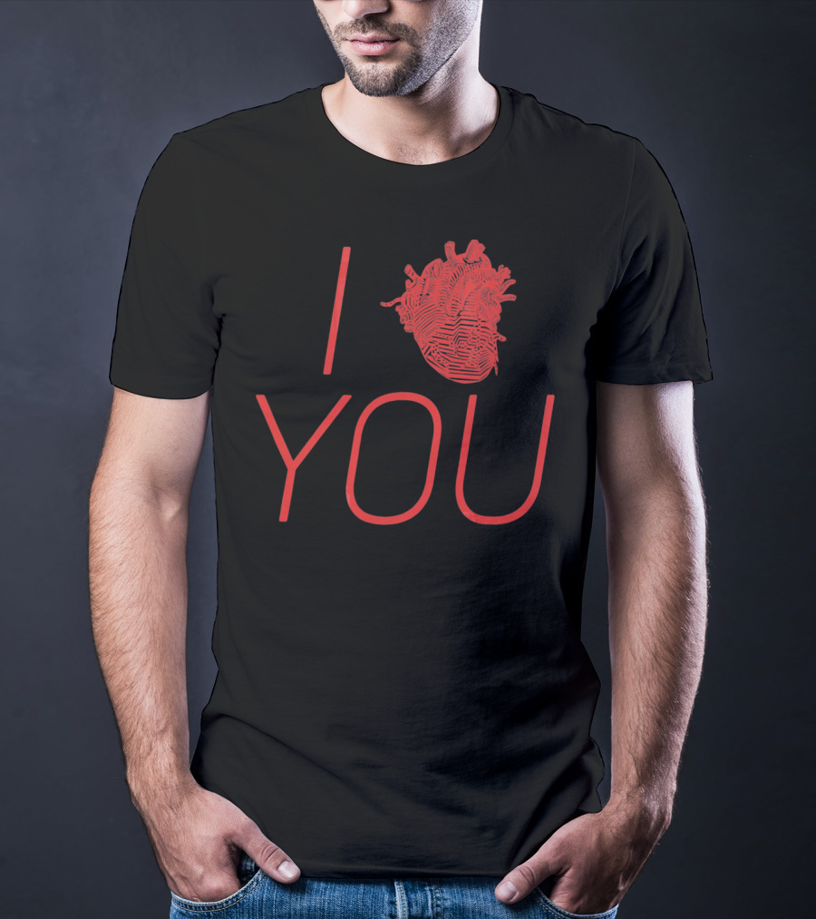 I LOVE YOU Anatomical Heart Vale T-Shirt