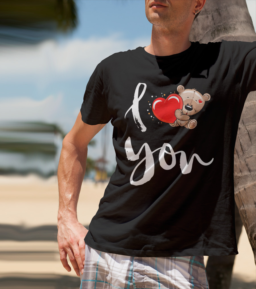 I Love You Bear Holding Heart T-Shirt