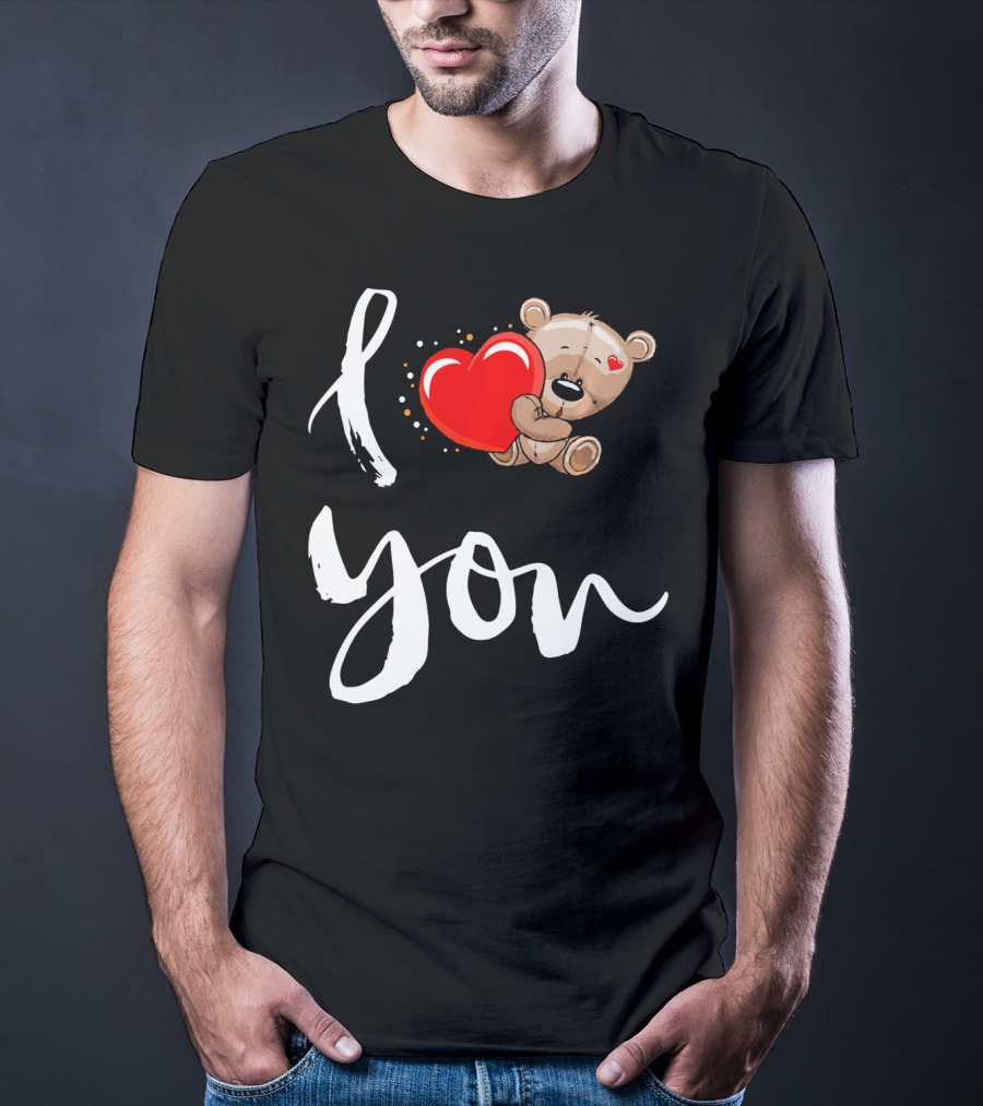 I Love You Bear Holding Heart T-Shirt