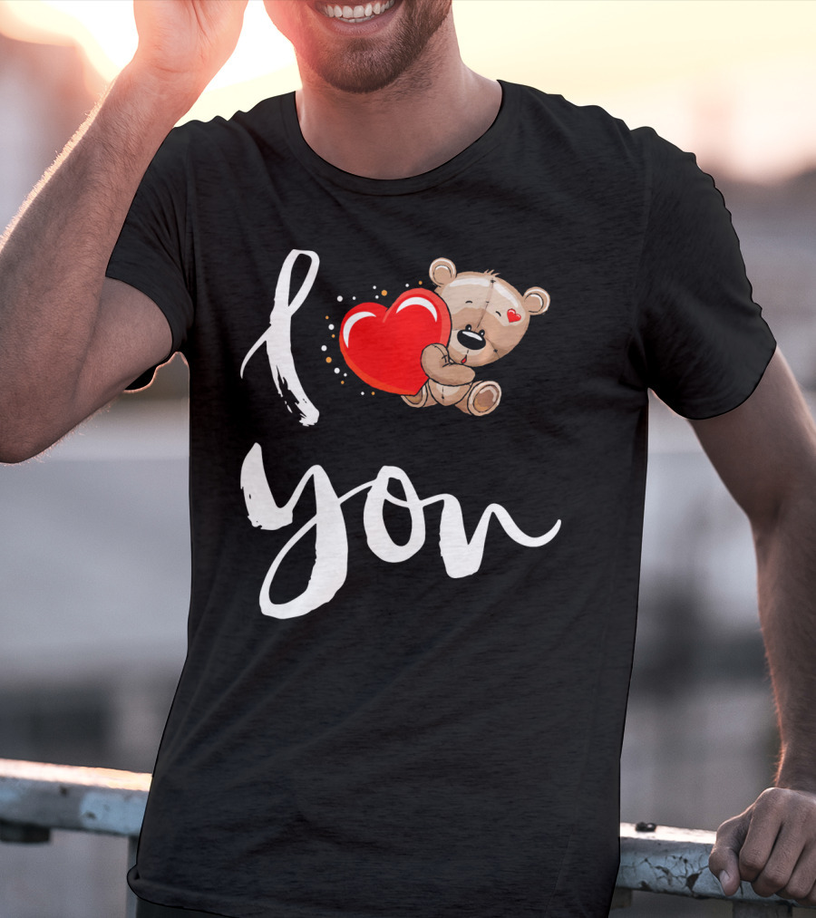 I Love You Bear Holding Heart T-Shirt