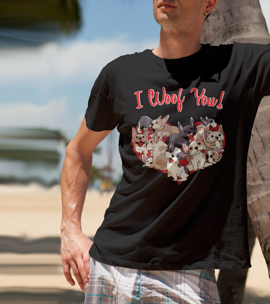 I Woof You French Bulldog Heart T-Shirt