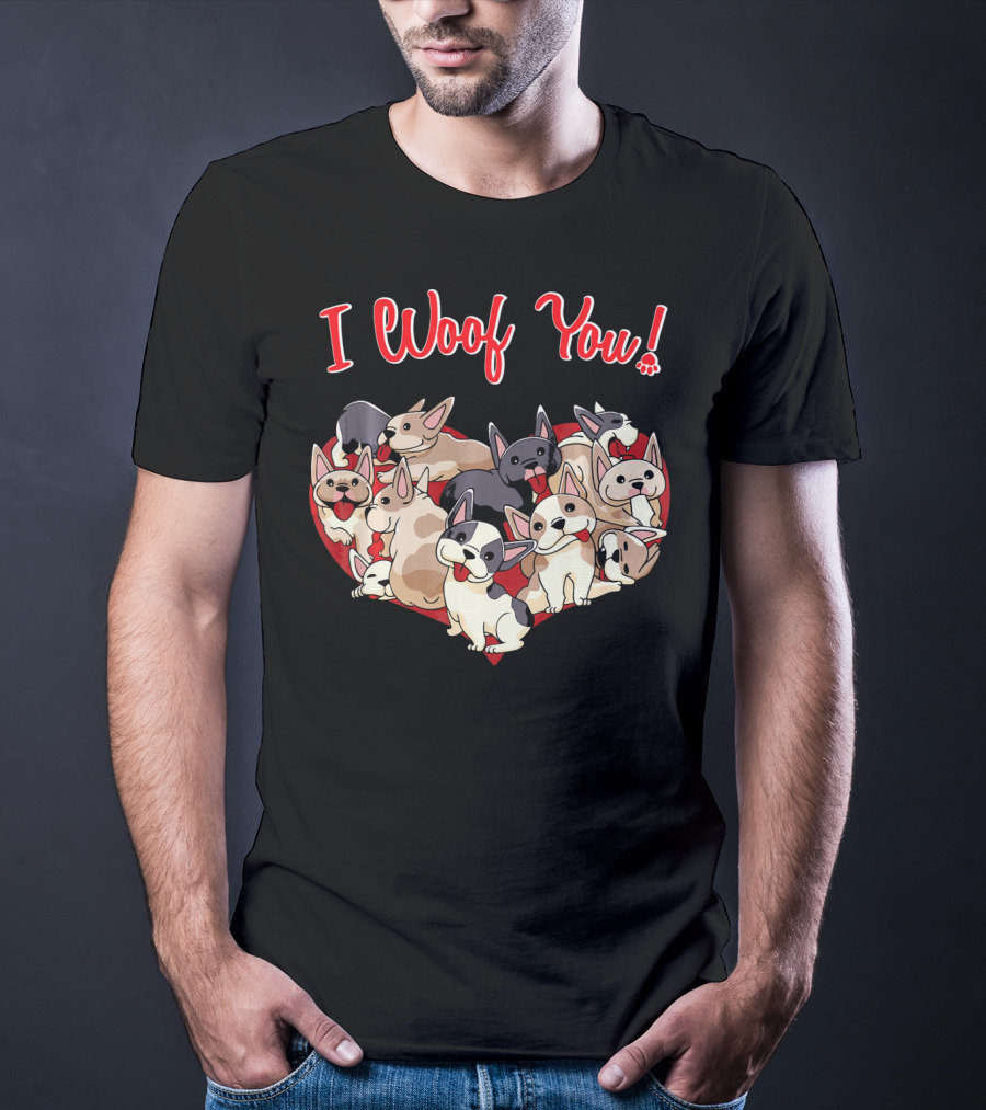 I Woof You French Bulldog Heart T-Shirt