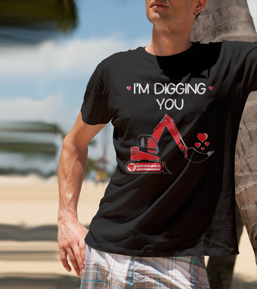 I'm Digging You Valentine Kids Tractor With Hearts T-Shirt