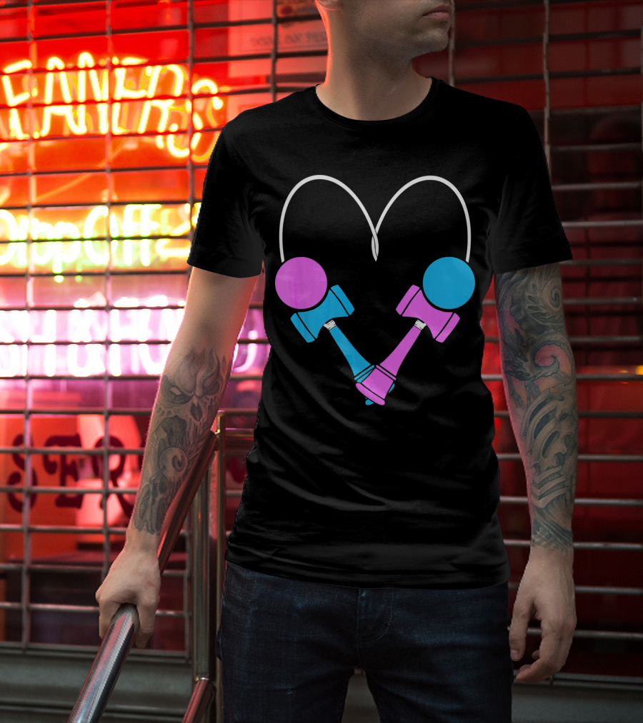 Kendama Love Trick Partners Vale Heart Shaped T-Shirt