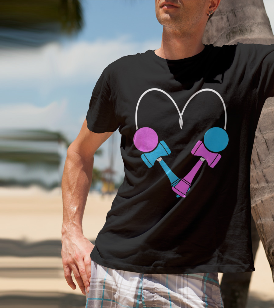 Kendama Love Trick Partners Vale Heart Shaped T-Shirt