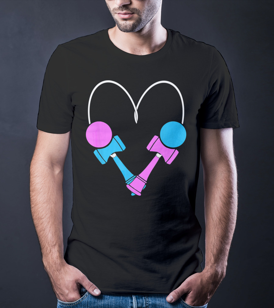Kendama Love Trick Partners Vale Heart Shaped T-Shirt