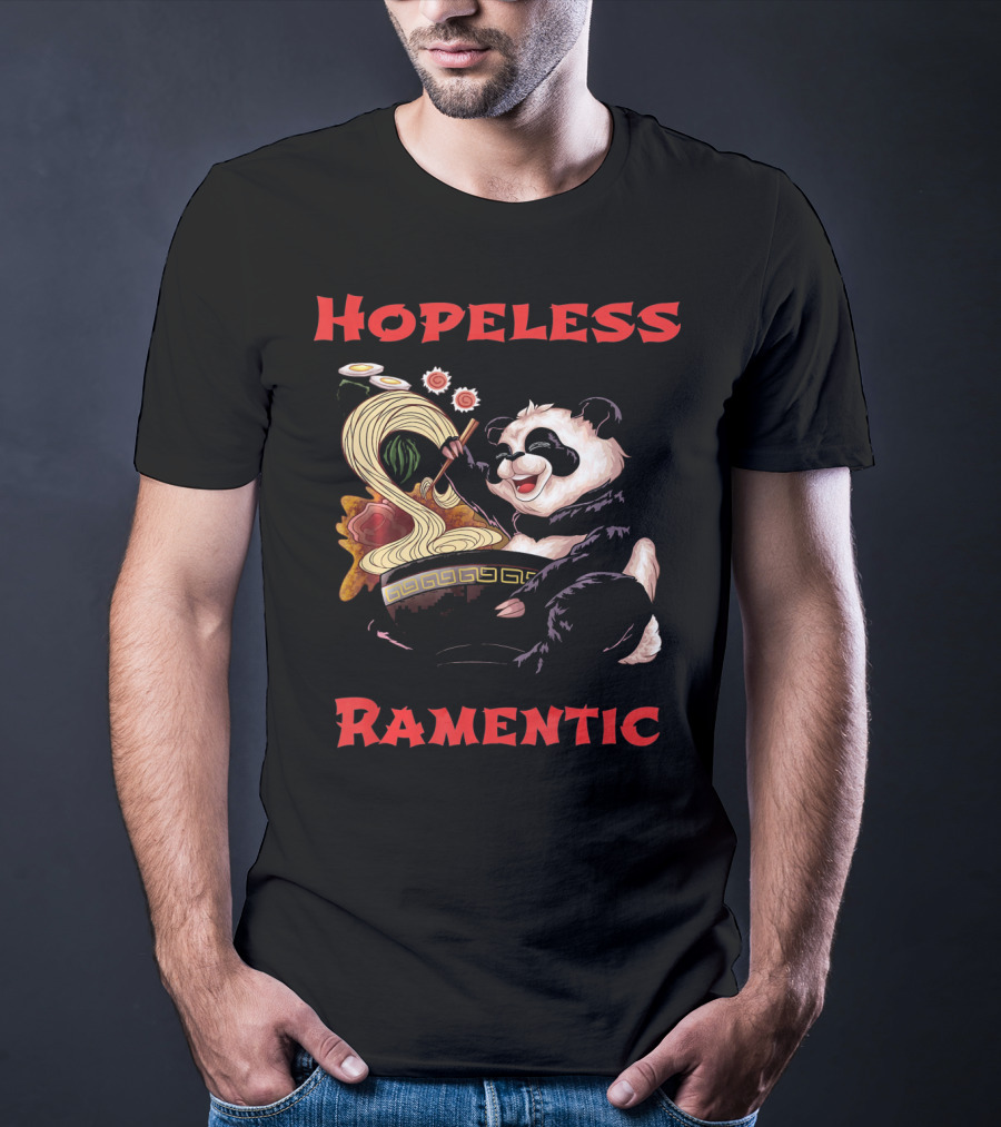 Hopeless Ramentic Panda Enjoying Noodles T-Shirt