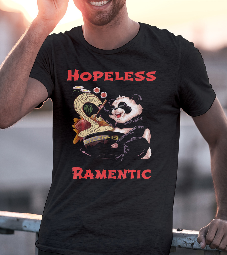 Hopeless Ramentic Panda Enjoying Noodles T-Shirt