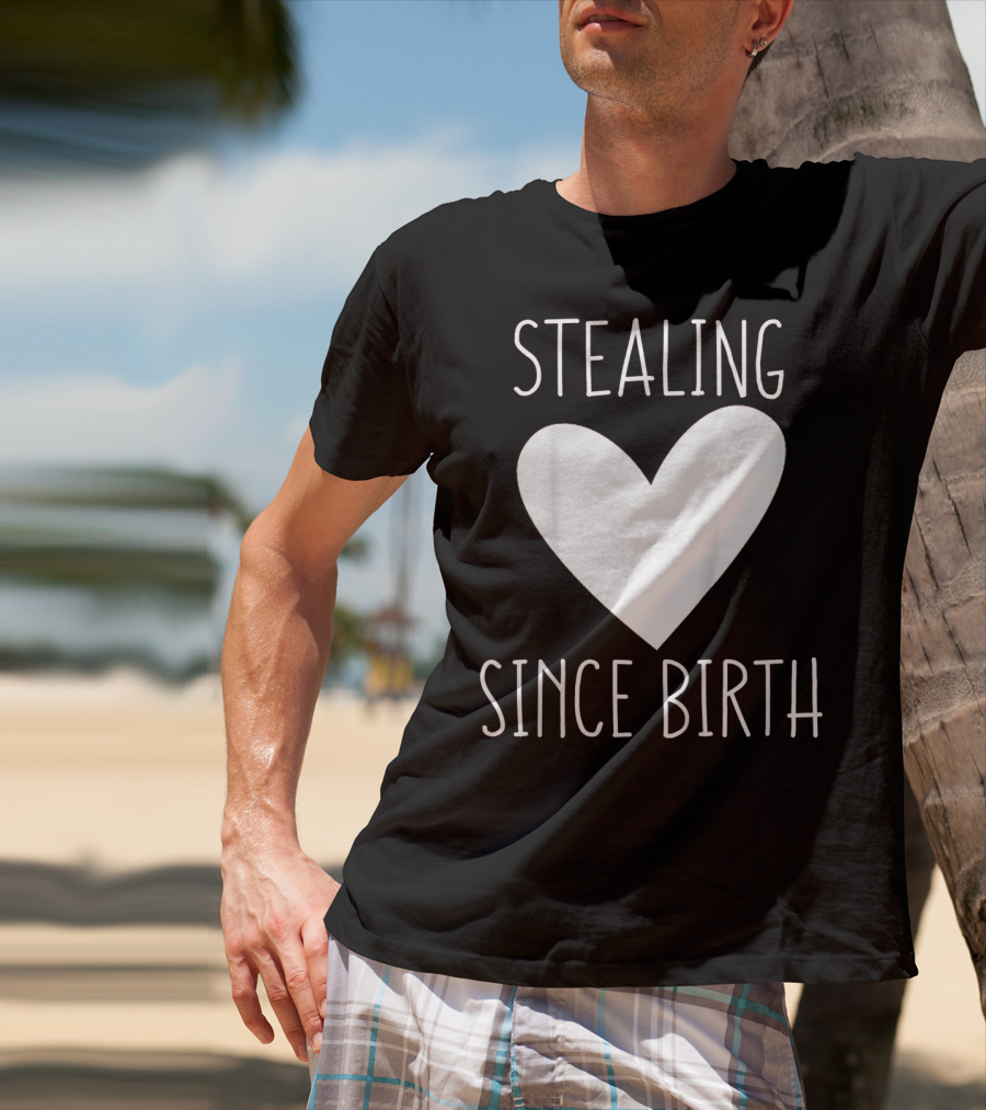 Stealing Hearts Since Birth Kids Funny Valentines Day T-Shirt
