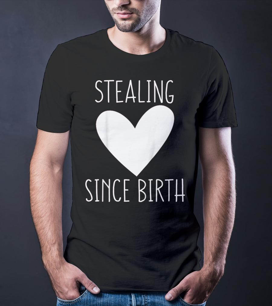 Stealing Hearts Since Birth Kids Funny Valentines Day T-Shirt