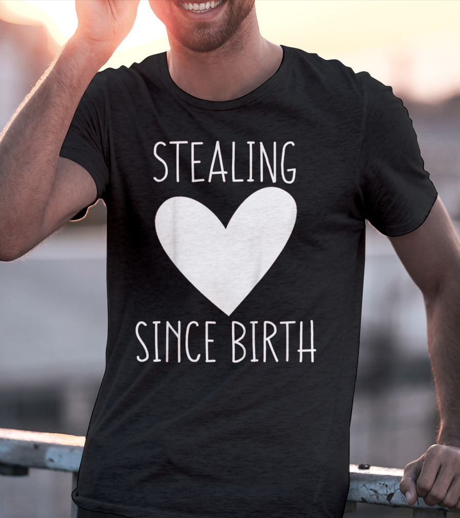 Stealing Hearts Since Birth Kids Funny Valentines Day T-Shirt