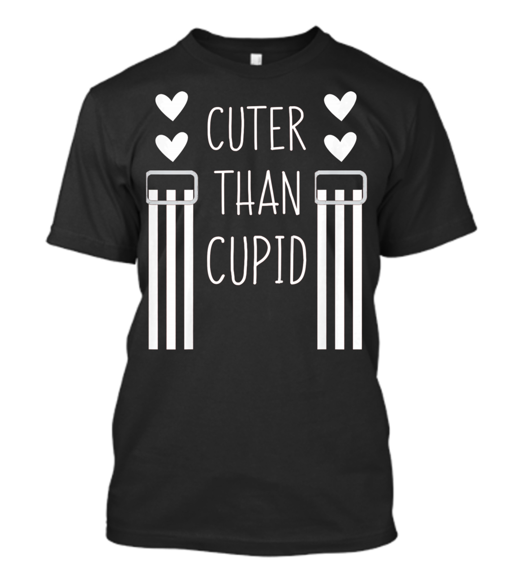 Cuter Than Cupid Kids Heart Suspenders Valentines Day T-Shirt