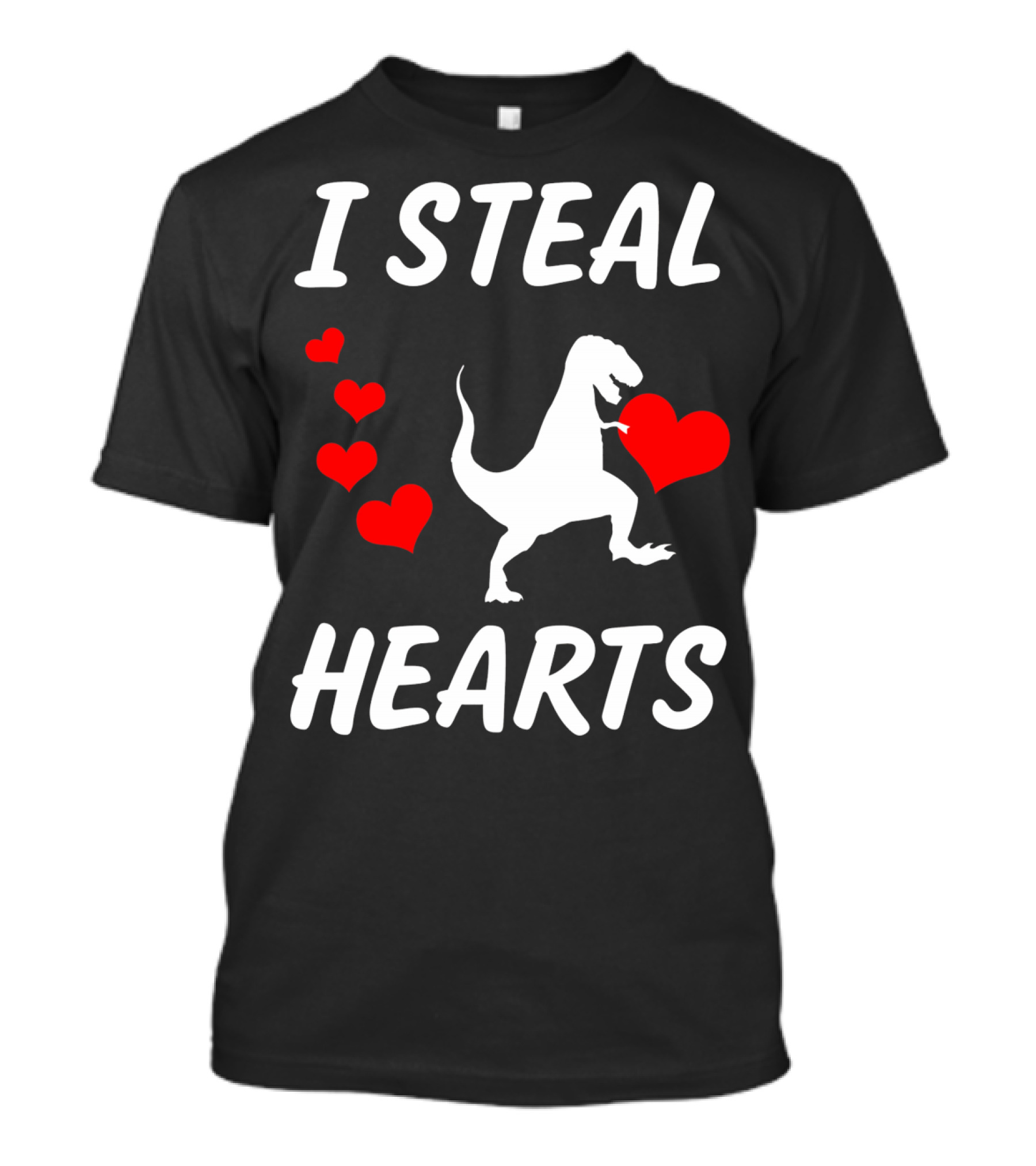 I Steal Hearts Funny Boys Dinosaur Valentine Kids T-Shirt