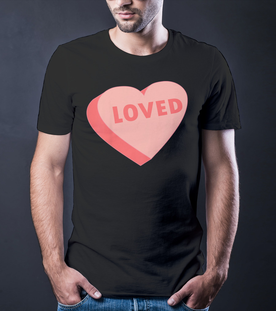 Kids Valentines Day Candy Heart Loved T-Shirt