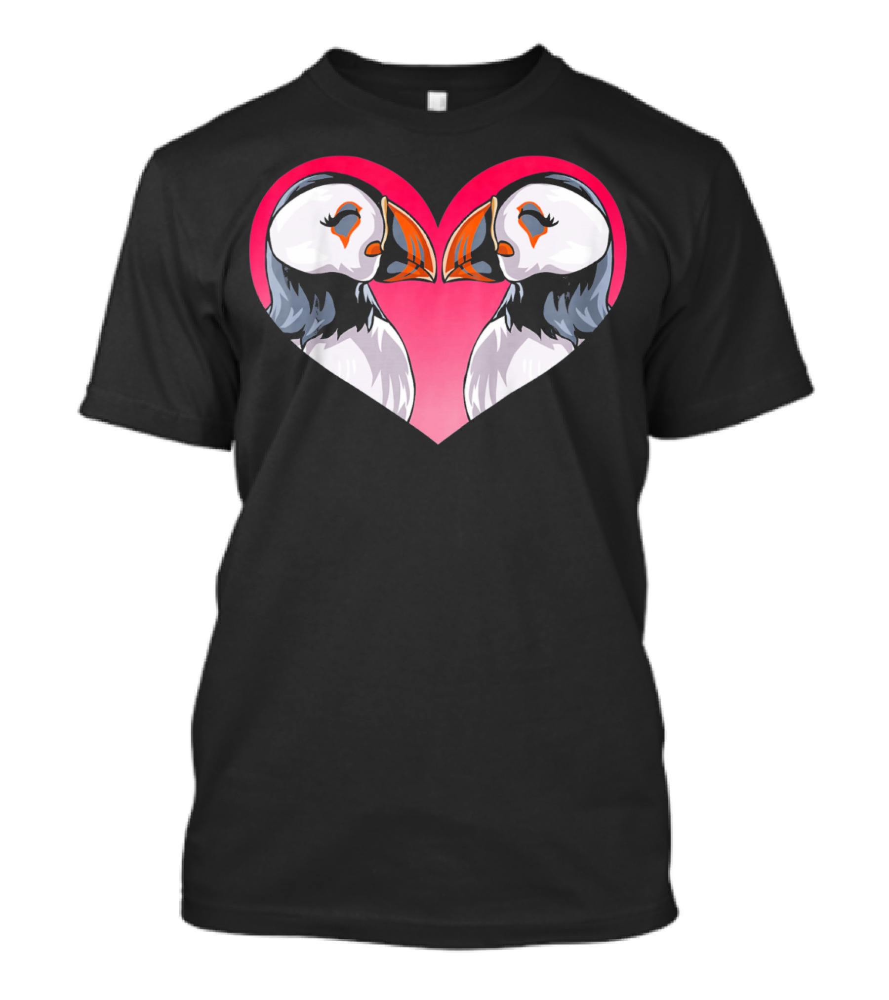 Valentines Day Puffin Heart Kids T-Shirt